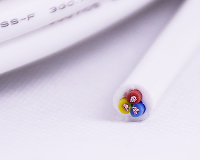 White 3 Core 1mm2 Silicone Cable Wire 6.8mm